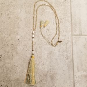 Beautiful Zacasha beaded tassel necklace